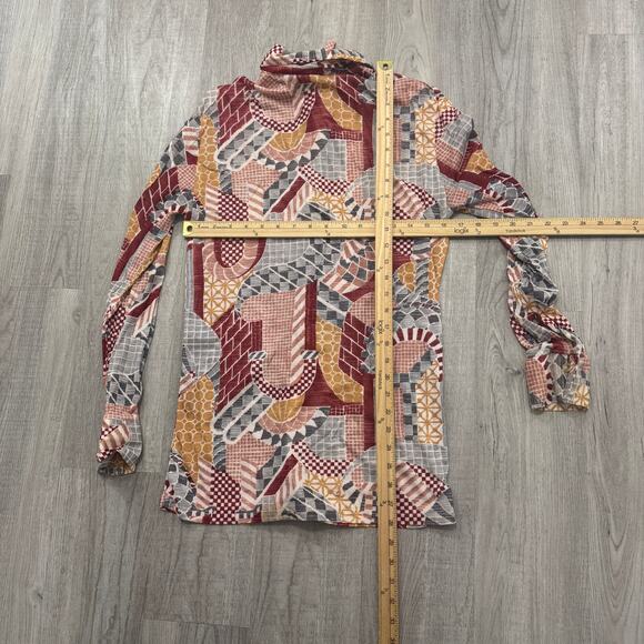 Vintage Styled In California Shirt Mens Medium 60s 70s Geometric Patchwork Party - Picture 9 of 10